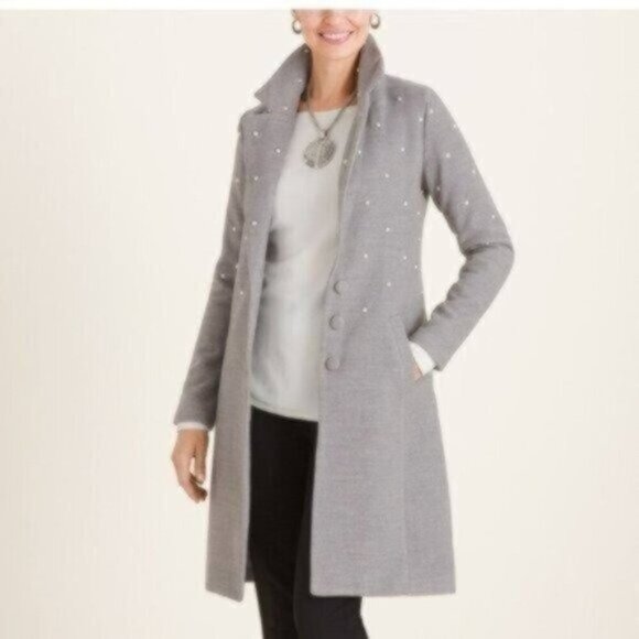 NWOT Chico's Faux-Pearl Embellished Jacket - Picture 4 of 6